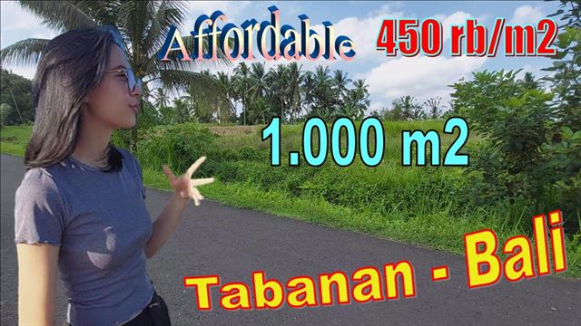 Ex0tic PROPERTY 1,000 m2 LAND IN TABANAN FOR SALE TJTB629