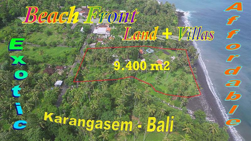 Affordable ! Exotic Beachfront land for sale in East Bali, Free Villas on Site